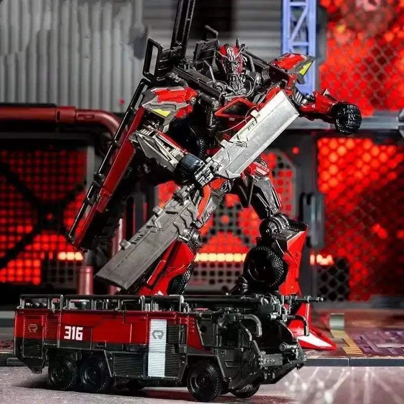 Transformer Action Figure Sentinel Prime Fire Engine Posable Robot Toy - ToylandEU