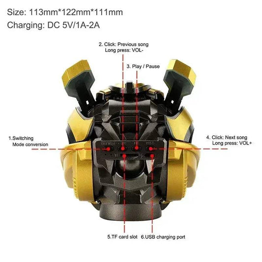  Transformers Bluetooth Speaker Led Lights Dual Bass -  ToylandEU™