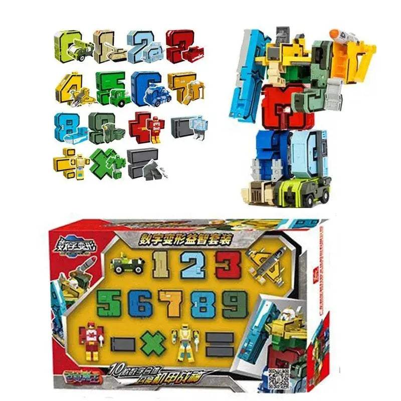 Transforming Number Robot Action Figure With Box Packaging - ToylandEU