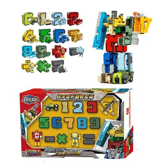 Transforming Number Robot Action Figure With Box Packaging - ToylandEU