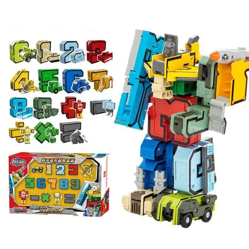 Transforming Number Robot Action Figure With Box Packaging - ToylandEU