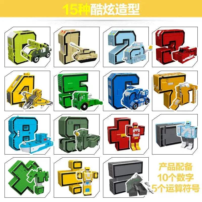 Transforming Number Robot Action Figure With Box Packaging - ToylandEU