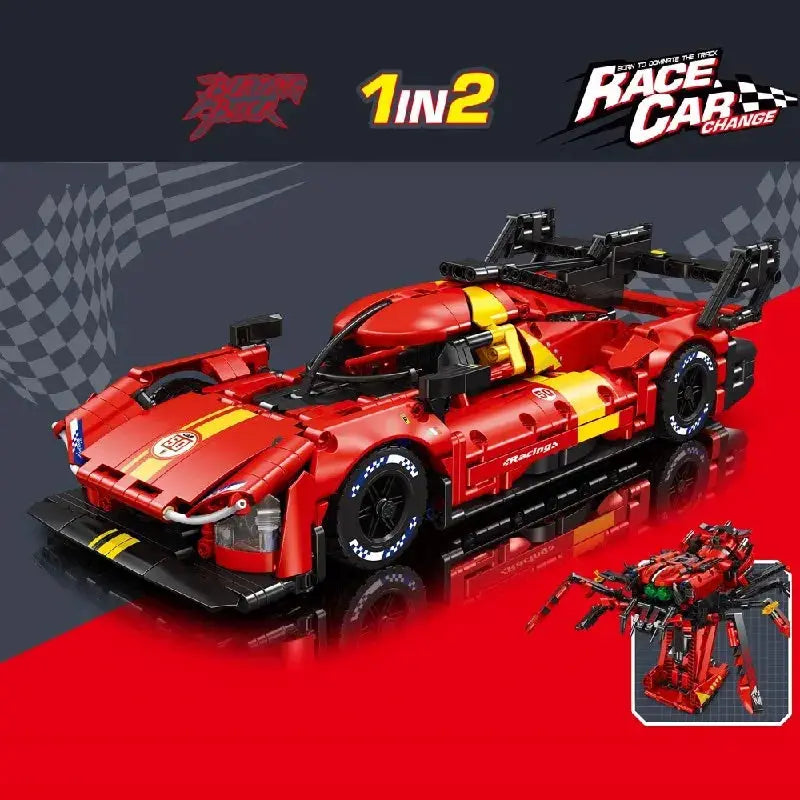Transforming Racers Building Blocks Supercar Model Kit For Adults - ToylandEU
