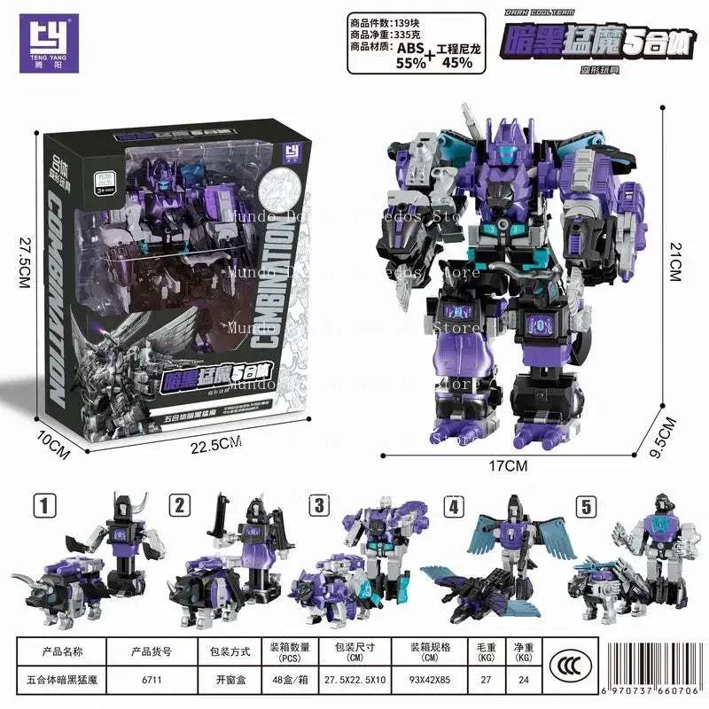 Transforming Robot Predaking Action Figure 21cm 5 In 1 - ToylandEU