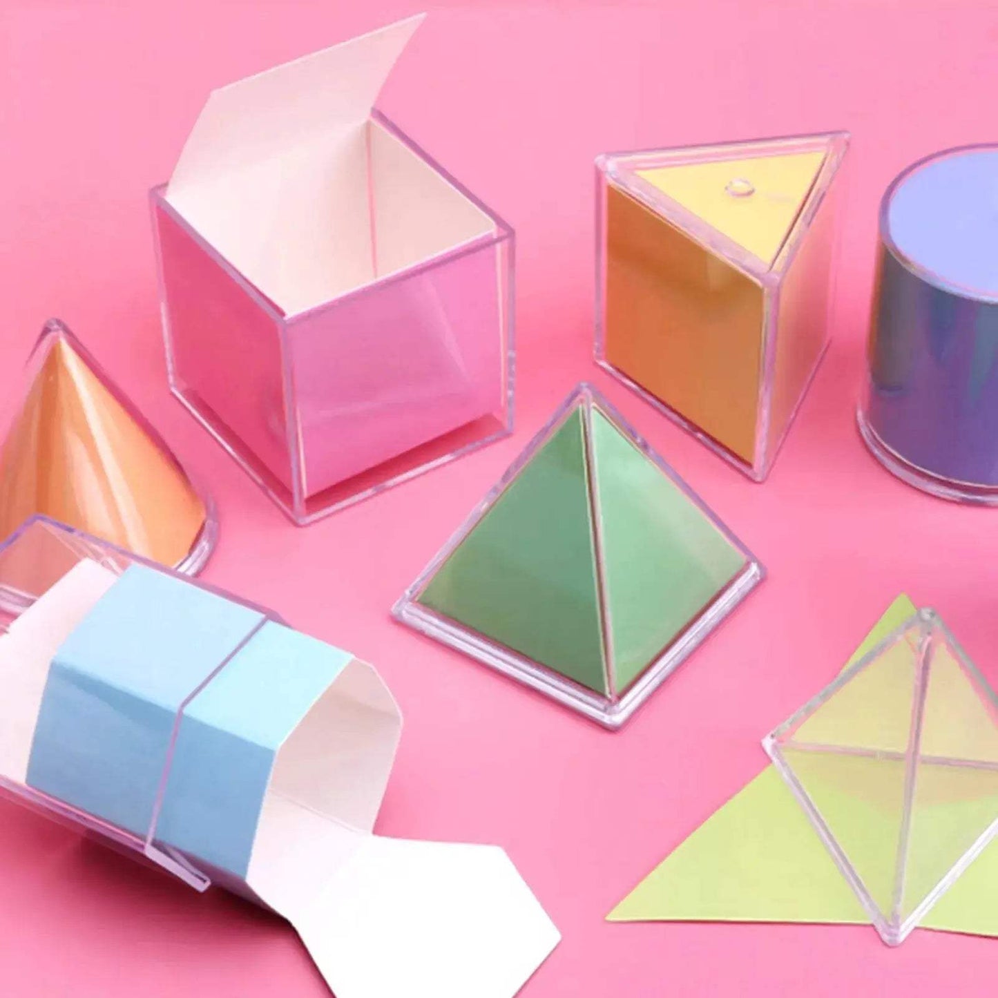 Transparent Geometric Building Blocks Montessori Educational Toys - ToylandEU
