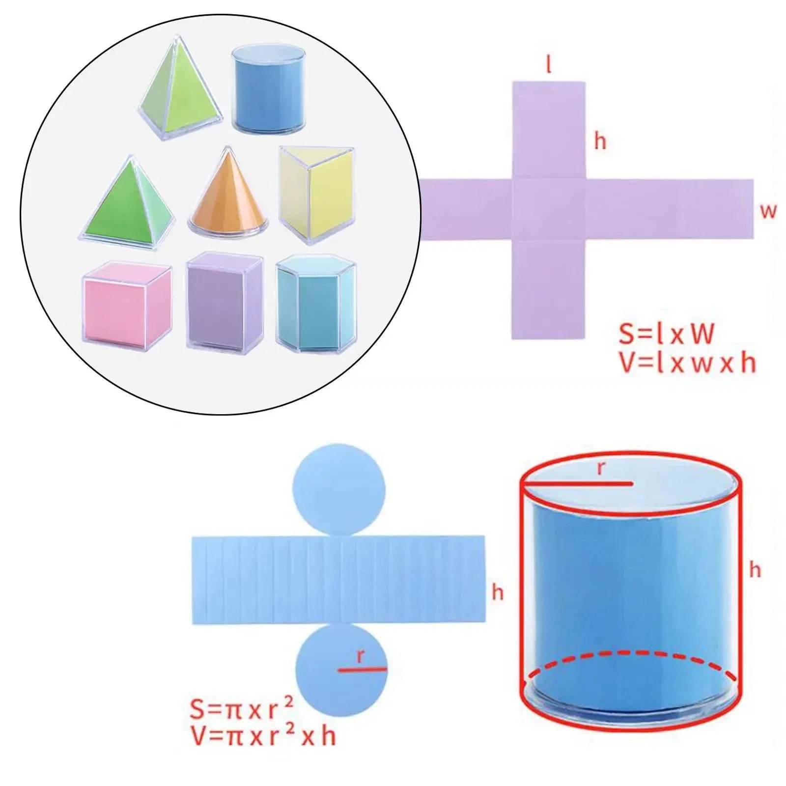 Transparent Geometric Building Blocks Montessori Educational Toys - ToylandEU