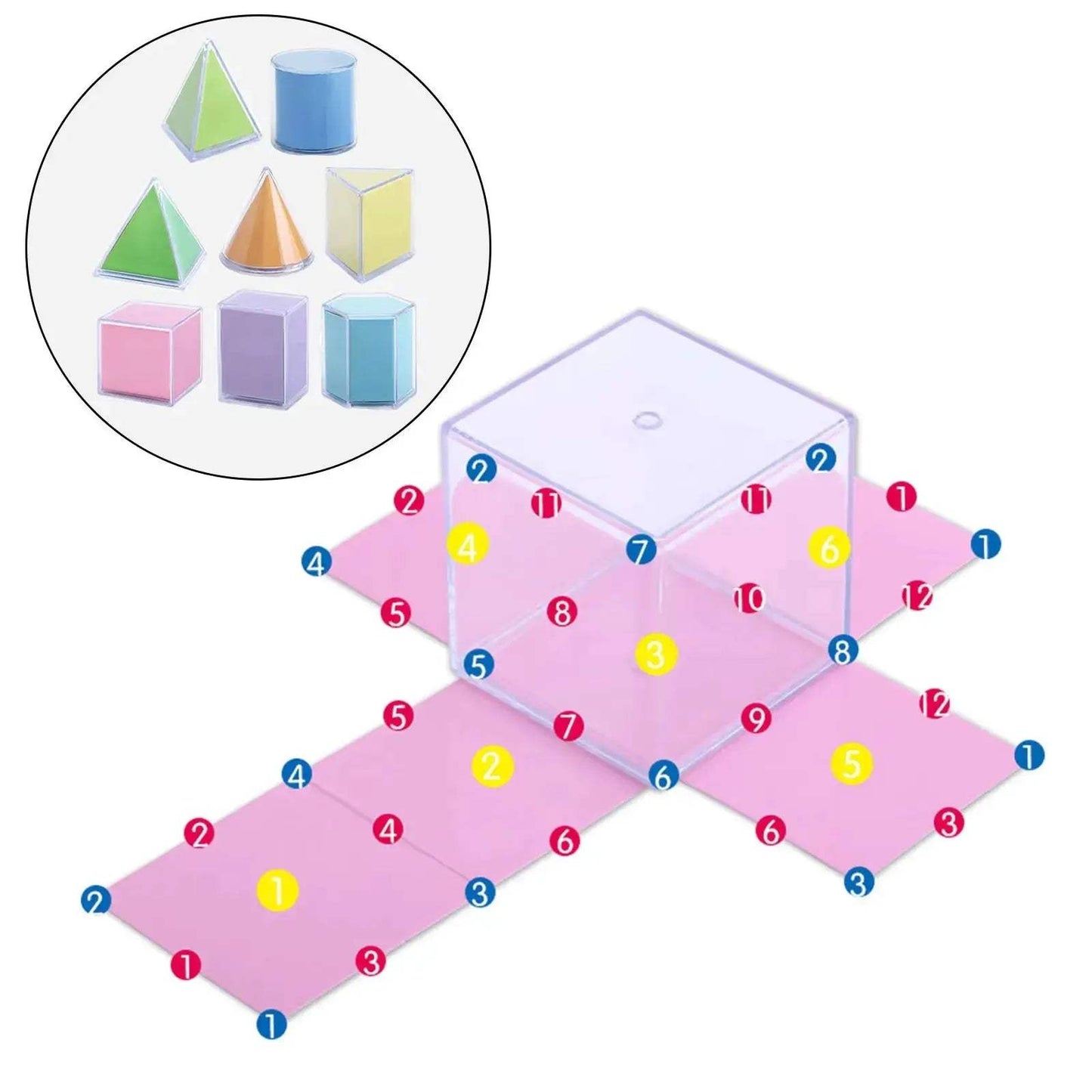 Transparent Geometric Building Blocks Montessori Educational Toys - ToylandEU