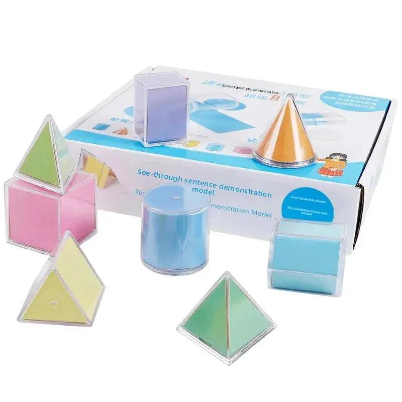  Transparent Geometric Solids Montessori Toys 8 Shapes -  ToylandEU™