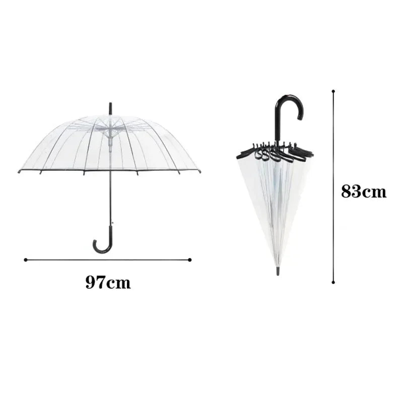Transparent Kids Umbrella With Long Handle Automatic Rain Shield - ToylandEU