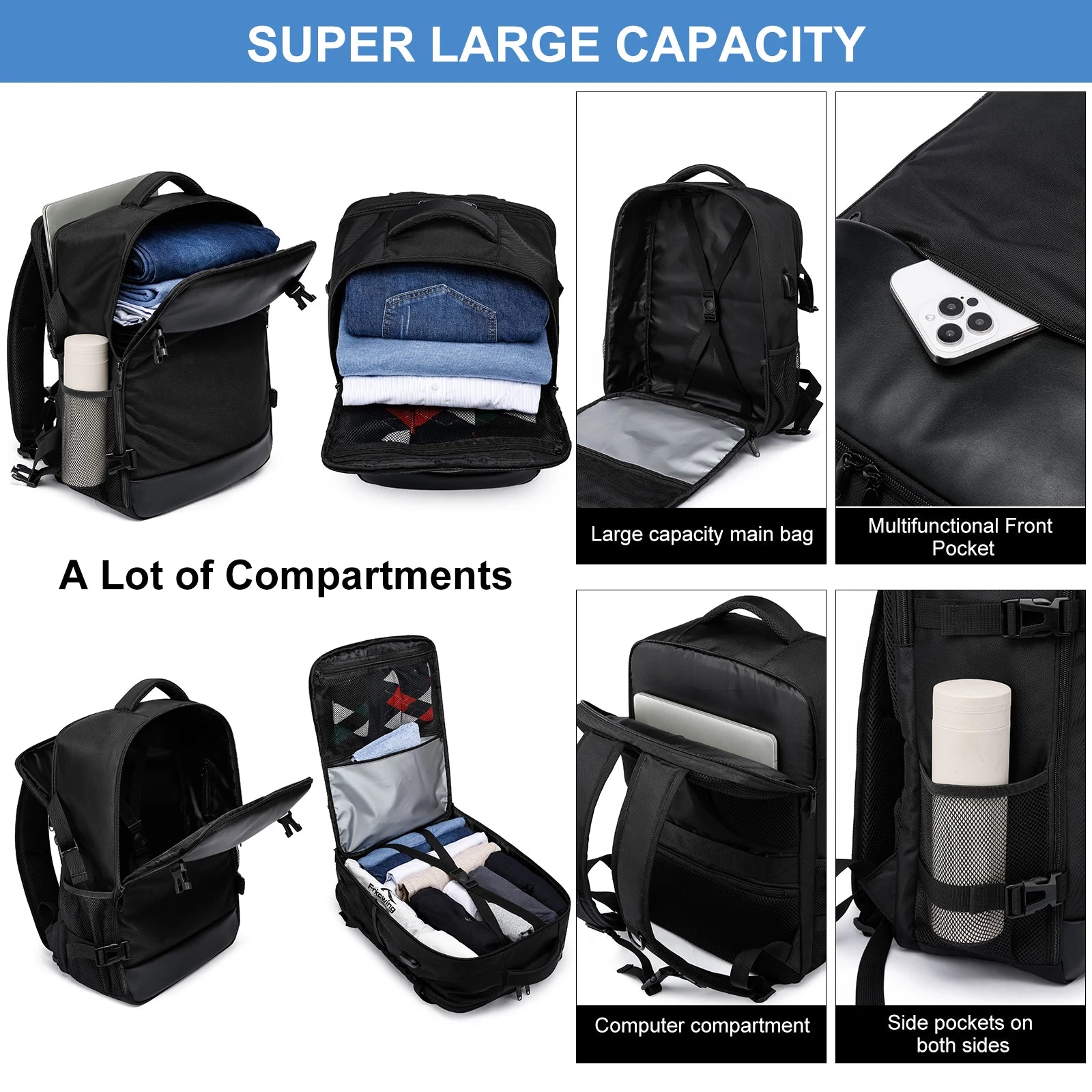 Travel Backpack Laptop Backpack Unisex Durable Cabin Bag - ToylandEU