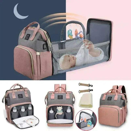  Travel Diaper Bag Backpack With Foldable Crib -  ToylandEU™