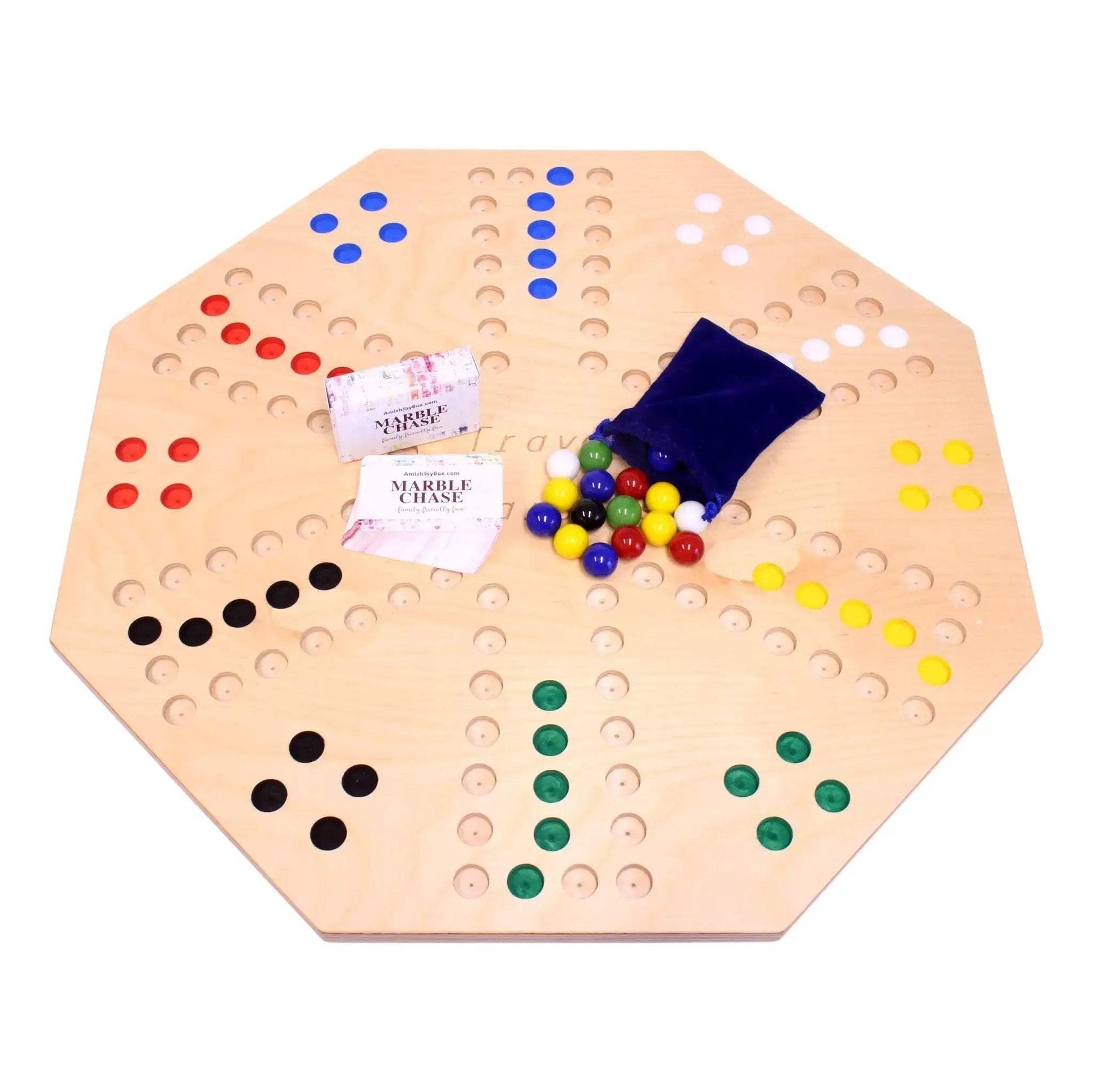 Travel Marble Chase Board Game Set, Double-Sided 23" Wide Board - ToylandEU