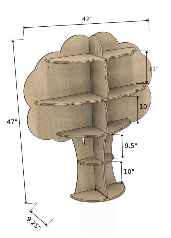 Tree Bookshelf | Baltic Birch Plywood | Toylandeu™