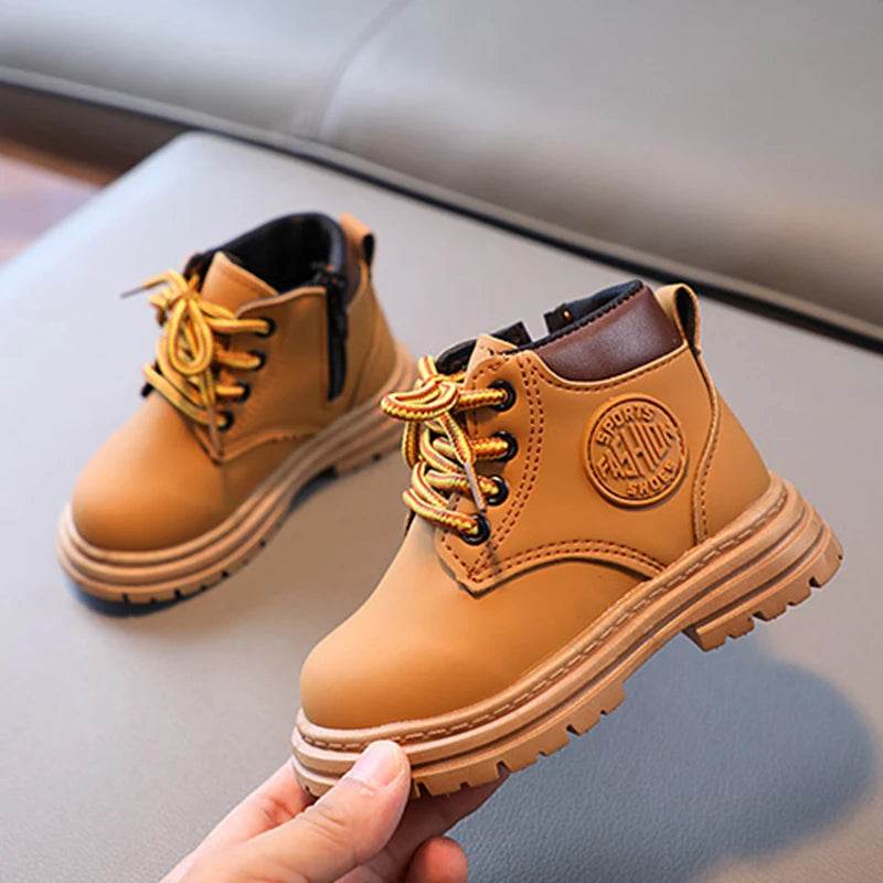 Trendy Ankle Boots for Kids 2025 - Stylish Yellow Short Boots for Boys and Girls, Perfect for Autumn and Winter Warmth - ToylandEU