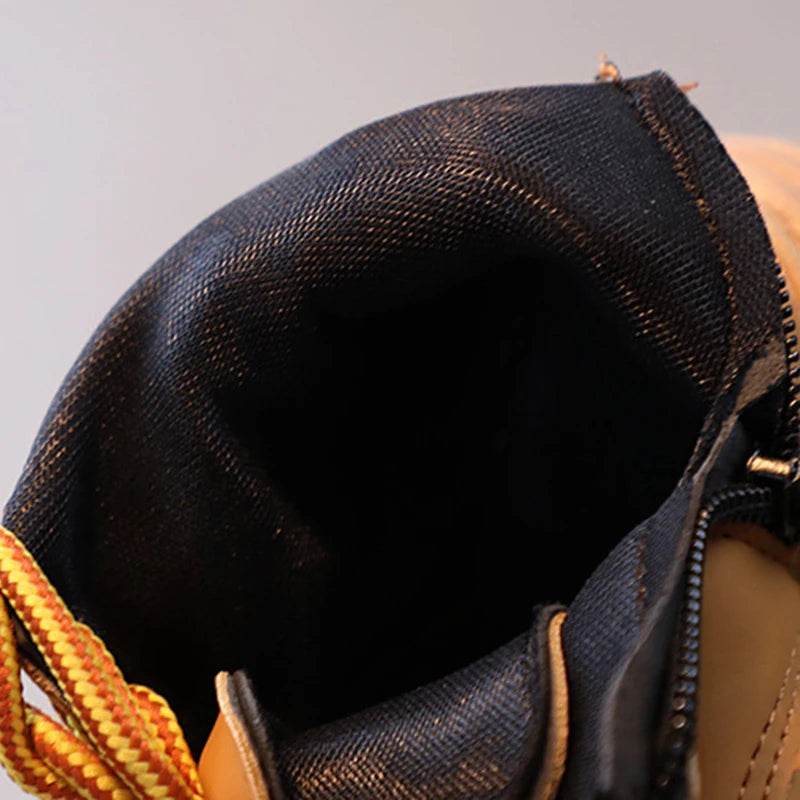 Trendy Ankle Boots for Kids 2025 - Stylish Yellow Short Boots for Boys and Girls, Perfect for Autumn and Winter Warmth - ToylandEU