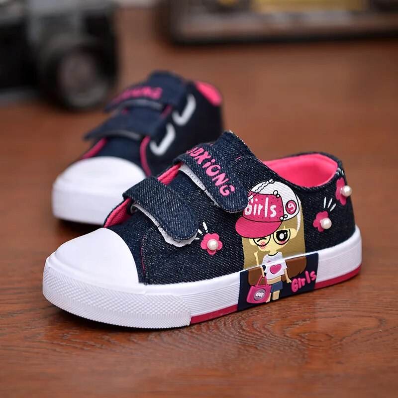 Trendy Cartoon Canvas Sneakers for Girls – Stylish & Comfy Footwear - ToylandEU