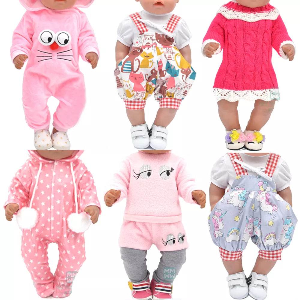 Trendy Casual Outfits for 43 cm Newborn & American Girl Dolls - ToylandEU