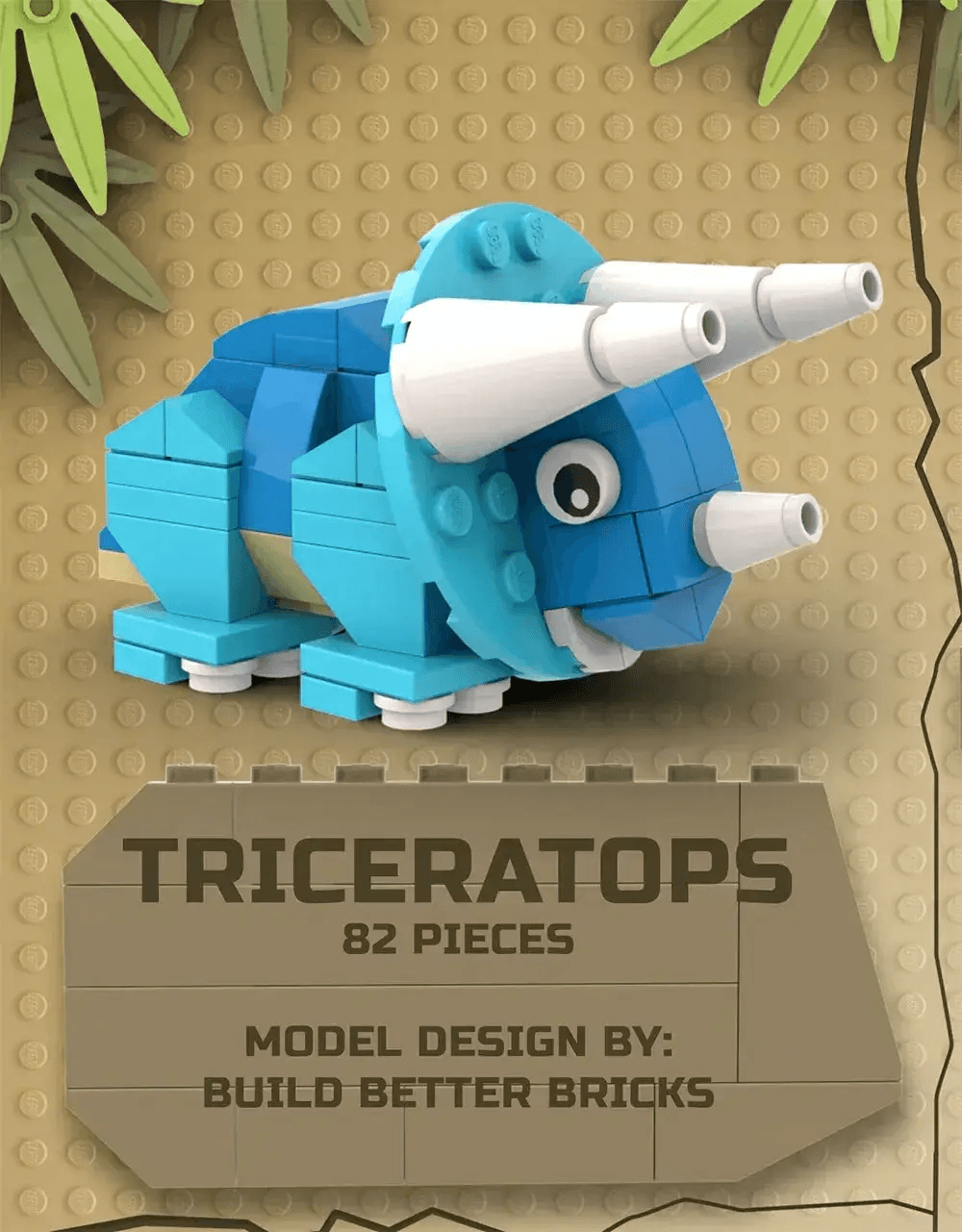 LEGO Triceratops Custom Dinosaur Set With 82 Bricks - ToylandEU