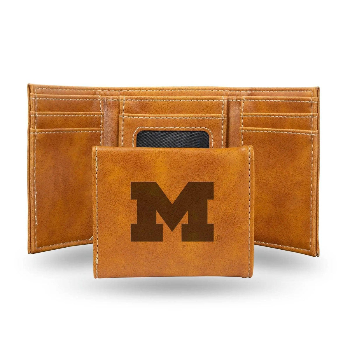  Michigan Wolverines Trifold Wallet Laser Engraved Leather -  ToylandEU™