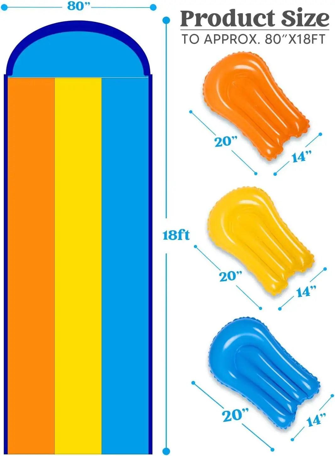  Triple Lane Water Slide With 3 Bodyboards Included -  ToylandEU™