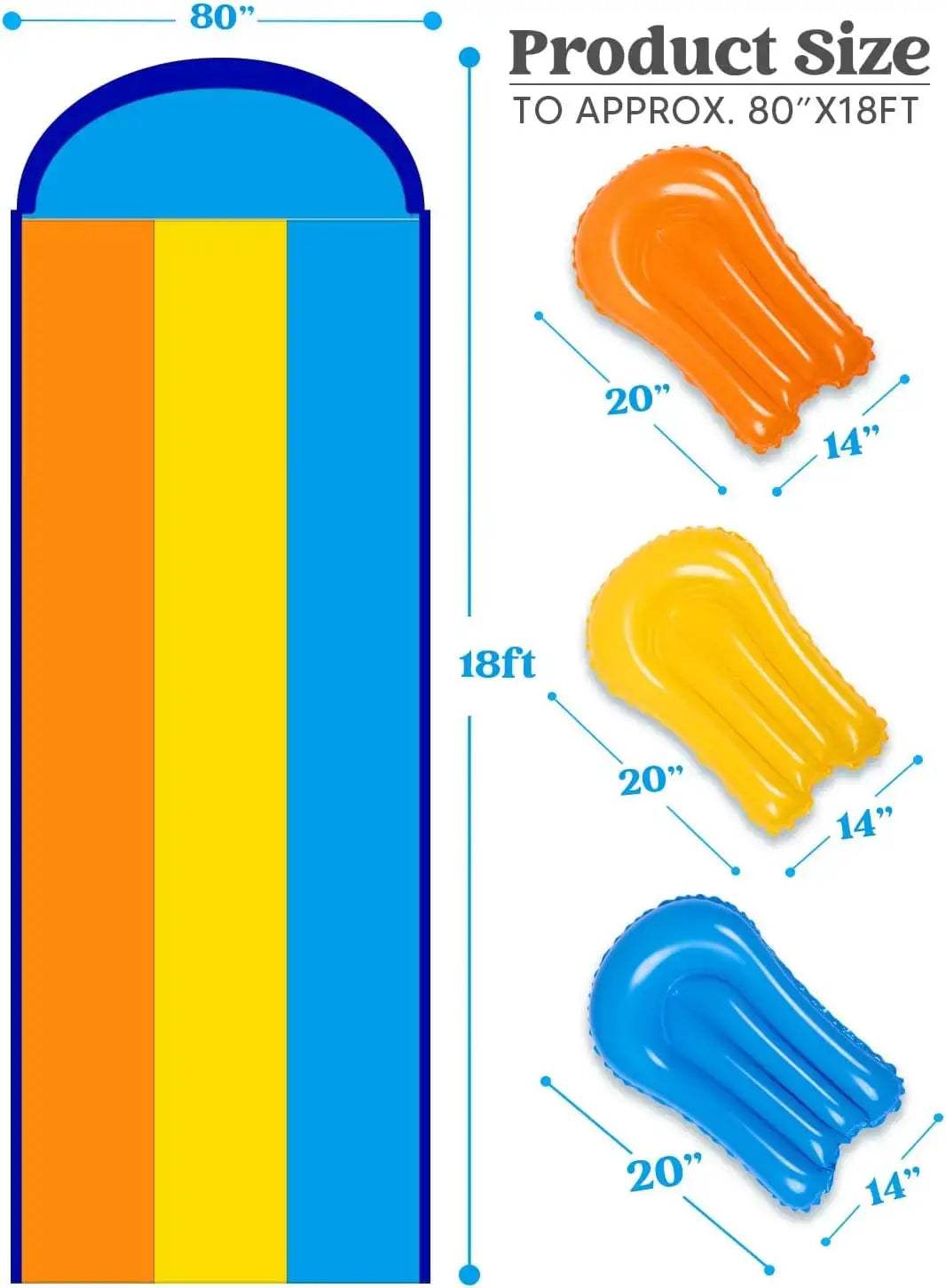  Triple Lane Water Slide With 3 Bodyboards Included -  ToylandEU™