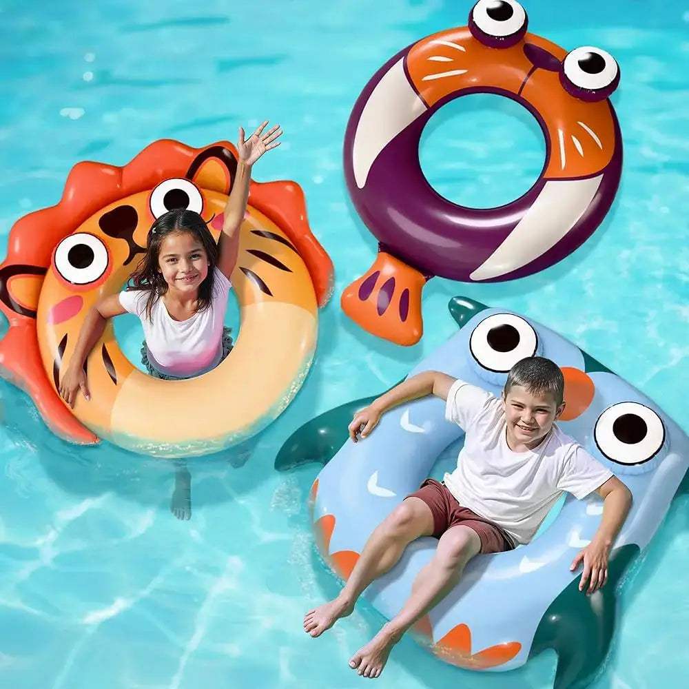 Pool Wave Kids Swim Ring Pool Floats, Toddler Inflatable Animal Swimming Tube Floaties, Outdoor Water Floating Toy, Summer Fa - ToylandEU