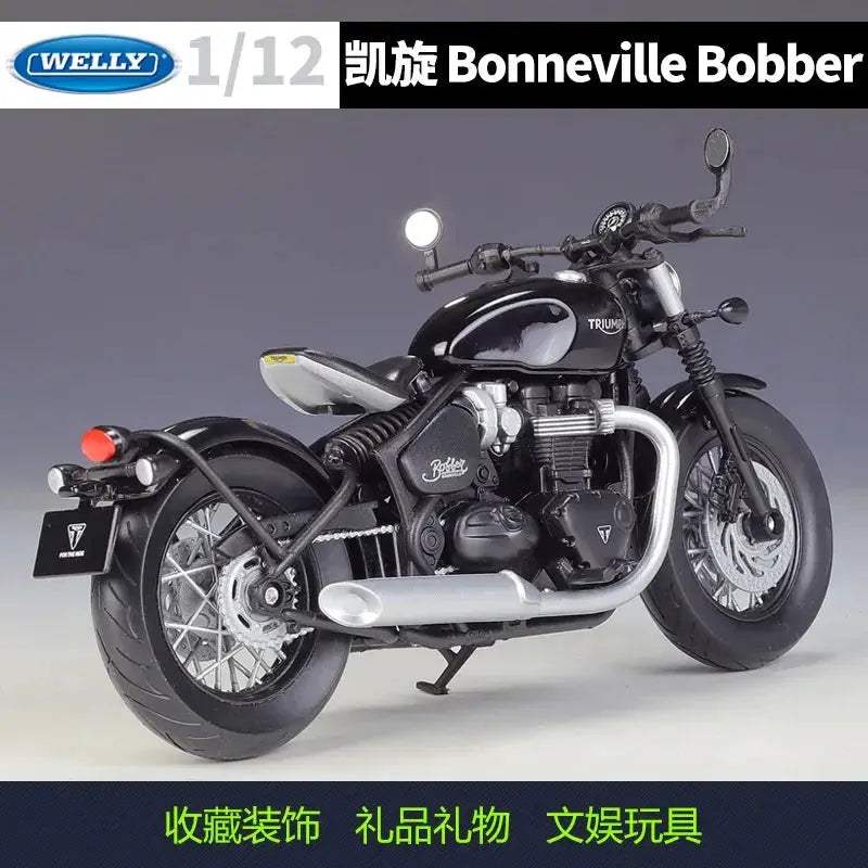 Triumph Bonneville Bobber Diecast Alloy Motorcycle Model 1to12 Gift Set - ToylandEU