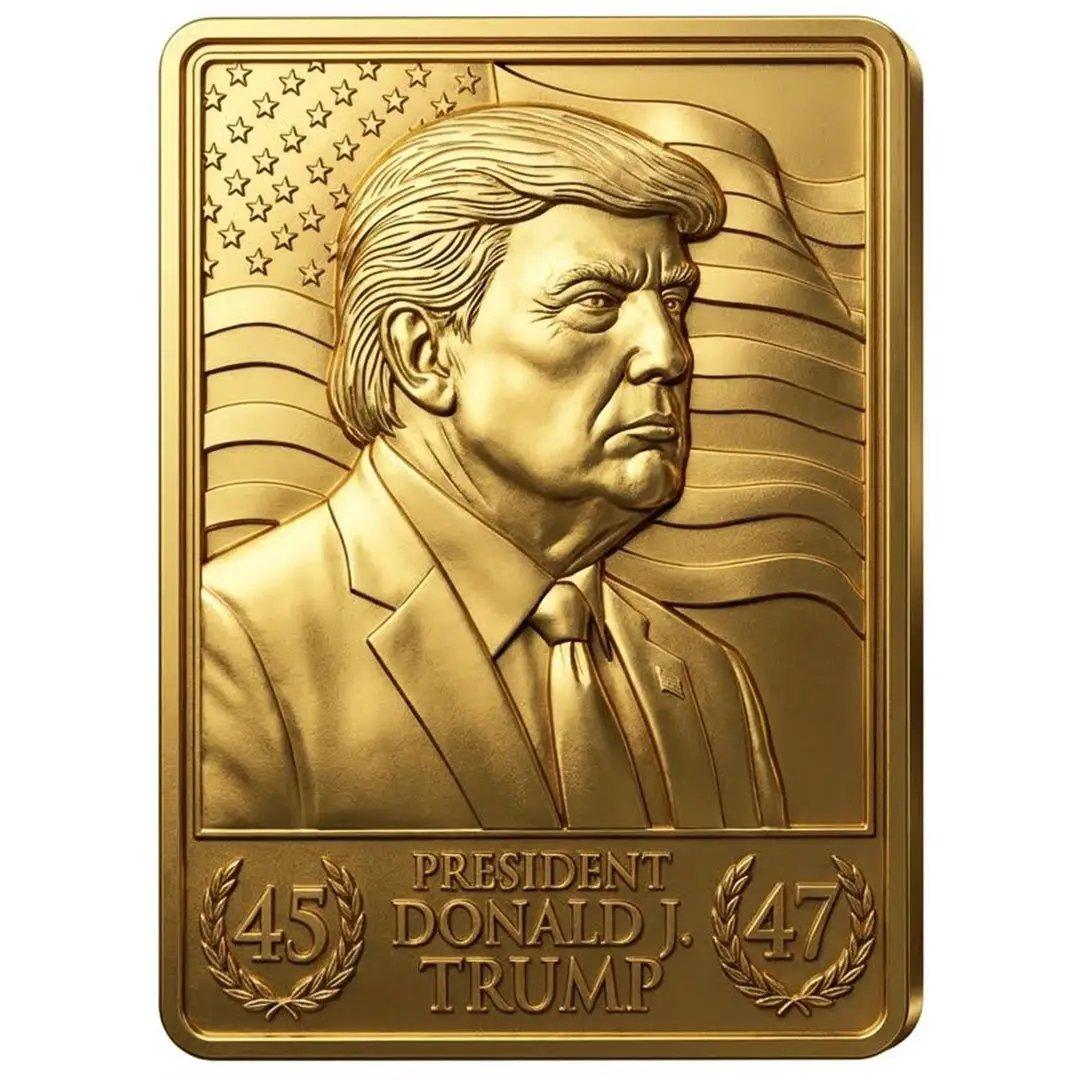  Trump 3D Gold Commemorative Trading Card Deep Relief Design -  ToylandEU™