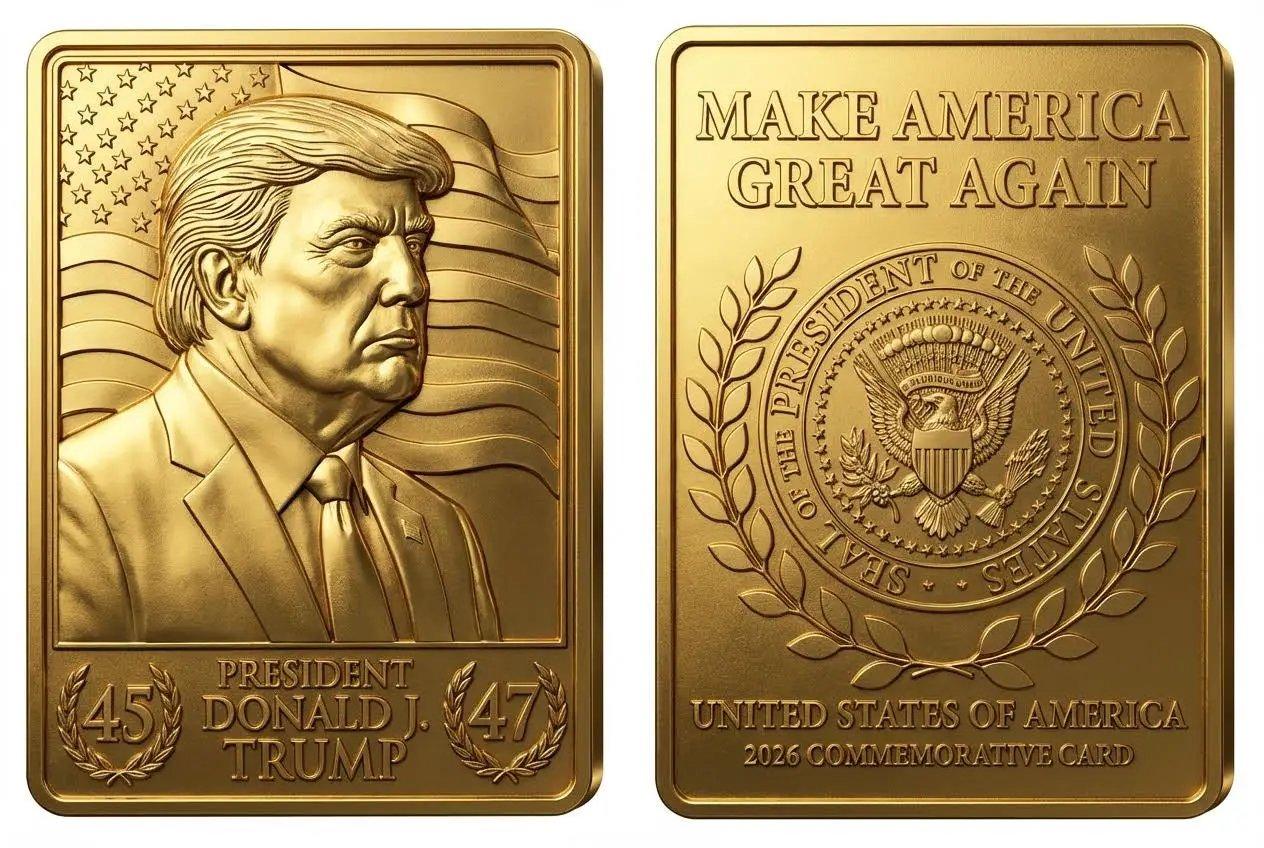  Trump 3D Gold Commemorative Trading Card Deep Relief Design -  ToylandEU™