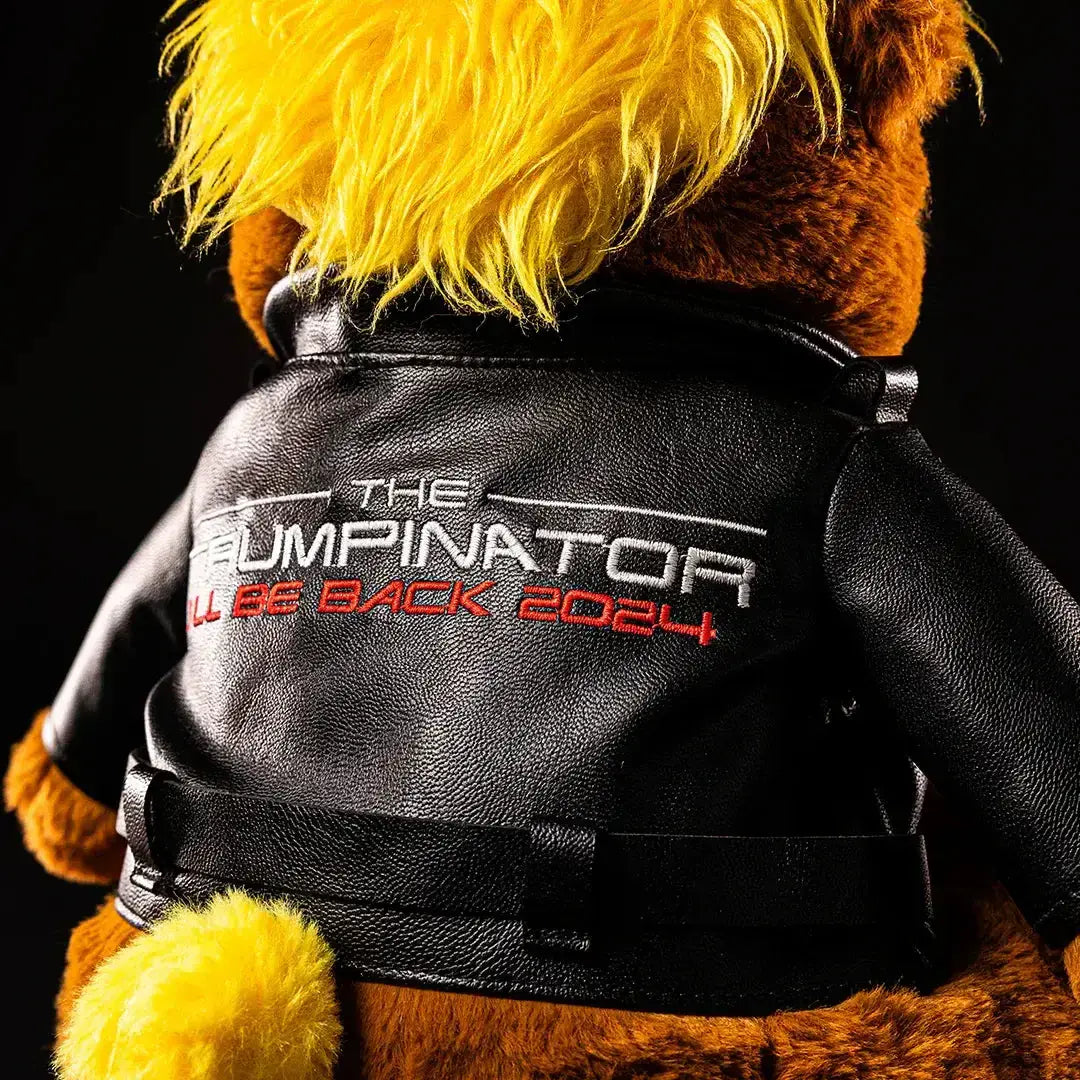 Trumpinator Teddy Bear With Signature Look And Vinyl Jacket - Proud Patriots