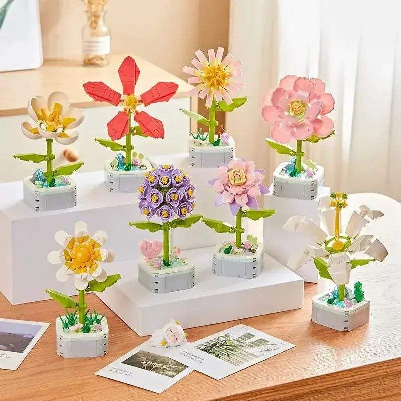 Tulip Bouquet Building Block 3D Model Decor Toy Gift - ToylandEU