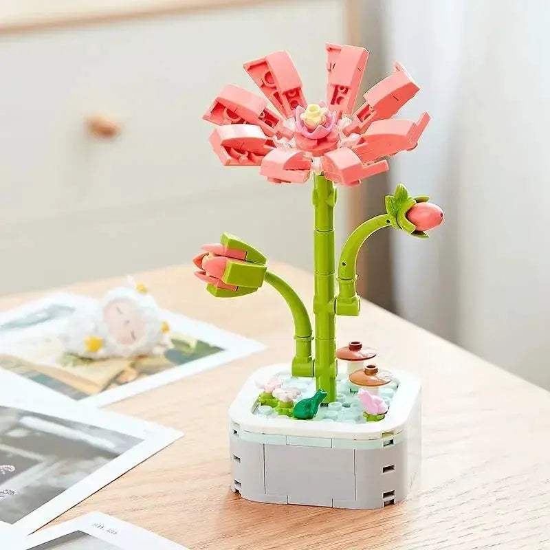 Tulip Bouquet Building Block 3D Model Decor Toy Gift - ToylandEU