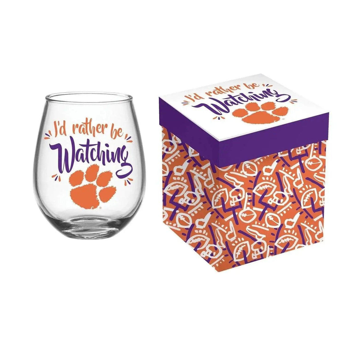  Clemson Tigers Stemless Wine Glass 17oz With Gift Box -  ToylandEU™