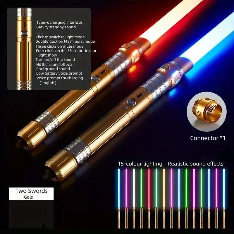 Two In One Glow Light Saber Metal Gravity Sensing Sword - ToylandEU
