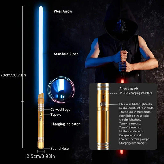  Glow Light Saber Two In One Gravity Sensing Sword -  ToylandEU™