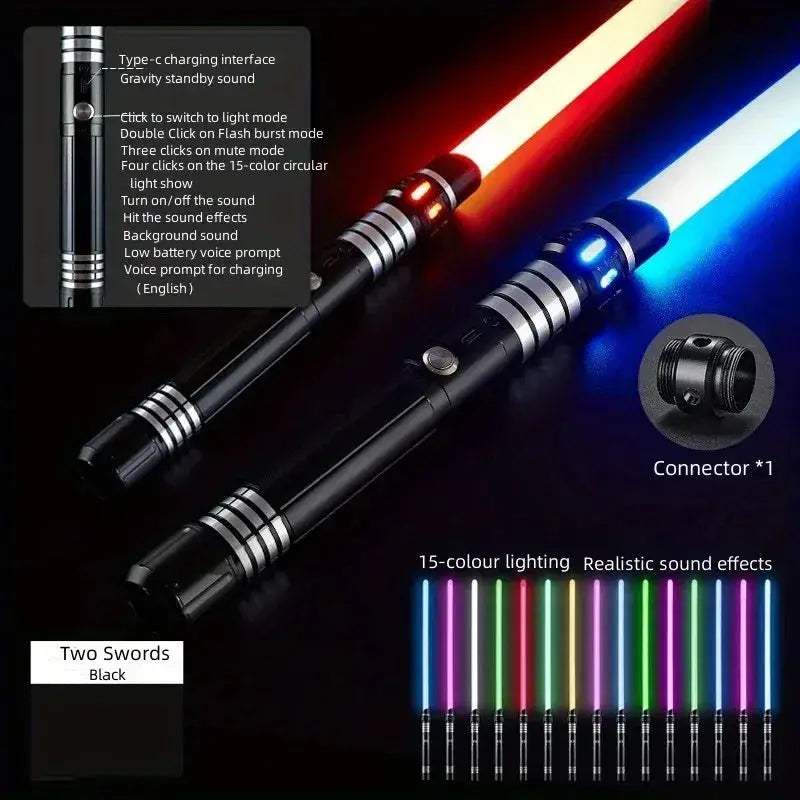 Two In One Glow Light Saber Metal Gravity Sensing Sword - ToylandEU