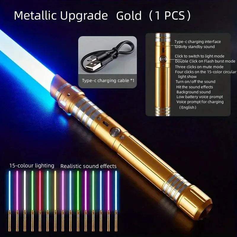 Two In One Glow Light Saber Metal Gravity Sensing Sword - ToylandEU