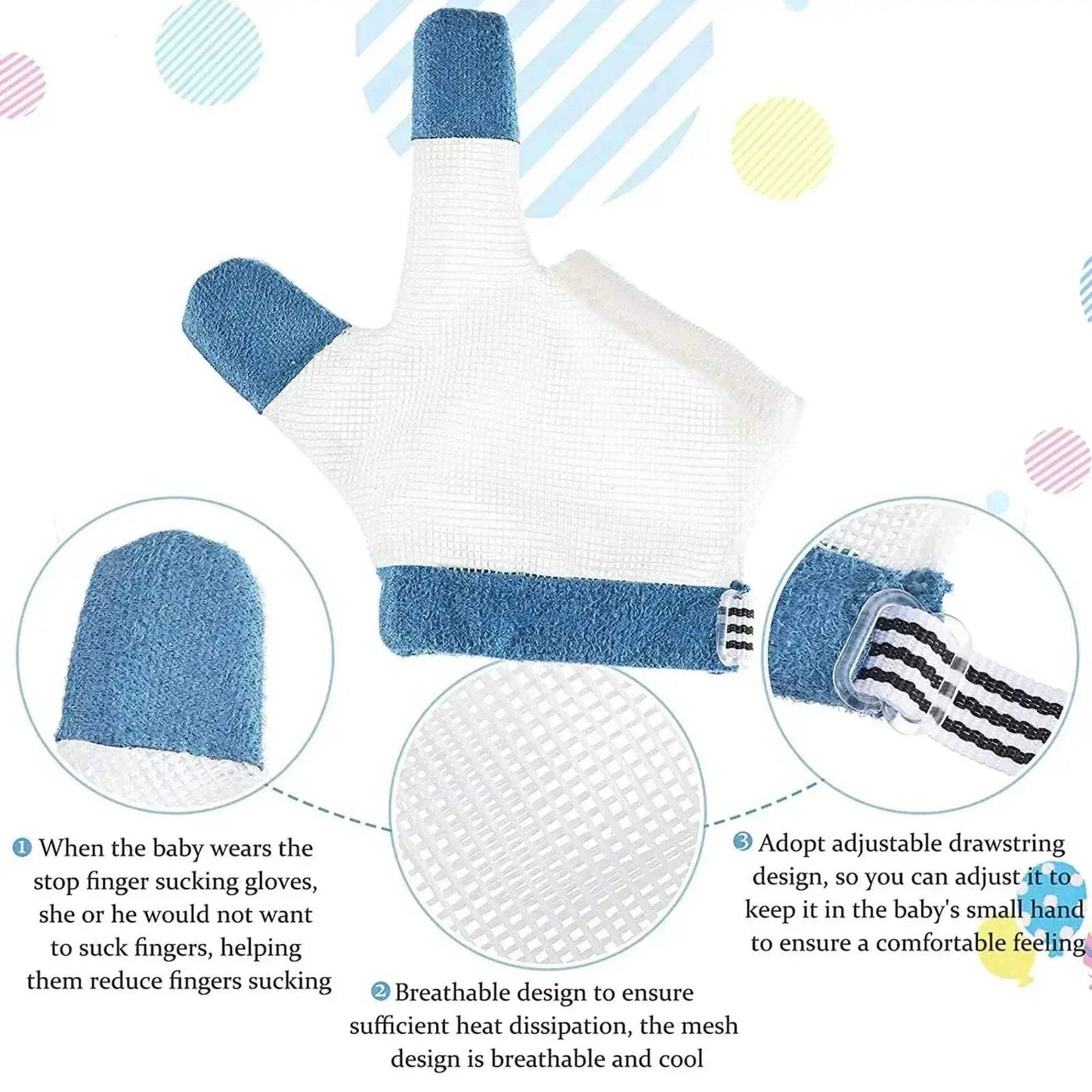 Two Pack Infant Anti Biting Gloves For Finger Protection - ToylandEU