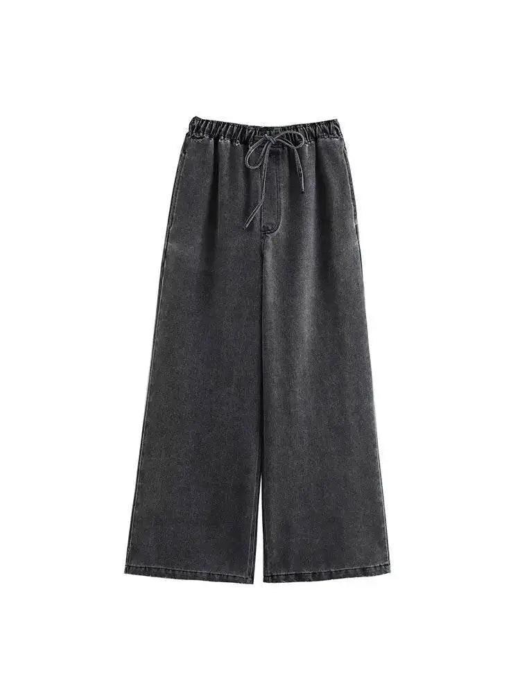  2024 Autumn Jeans Sets Women Turn-down Collar Casual Top Fashion High Waist Streetwear Female Denim Pant Two Piece Set -  ToylandEU™