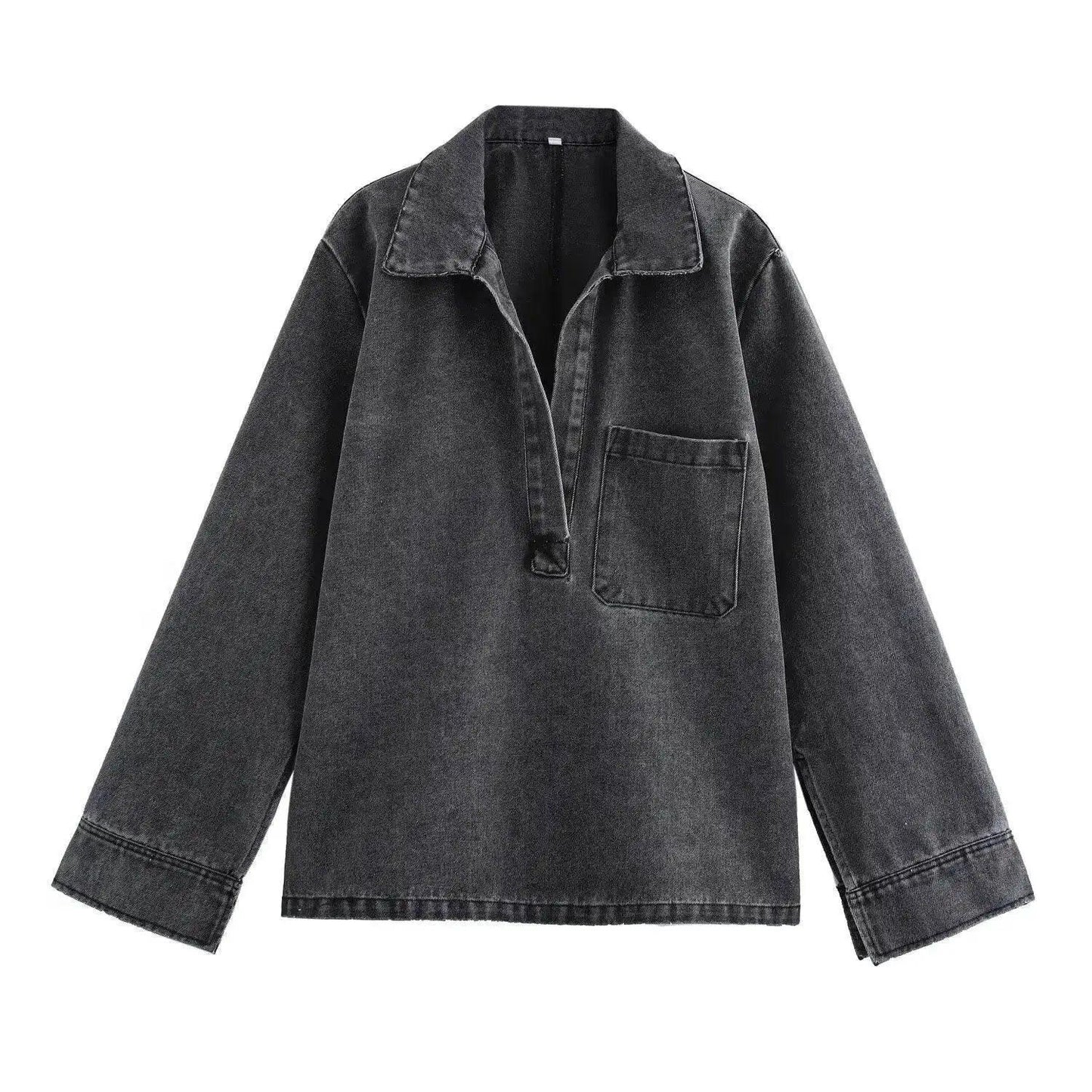  2024 Autumn Jeans Sets Women Turn-down Collar Casual Top Fashion High Waist Streetwear Female Denim Pant Two Piece Set -  ToylandEU™