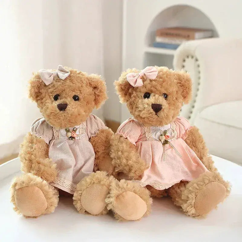 Two Piece Soft Plush Teddy Bear Stuffed Toy Set 26cm - ToylandEU