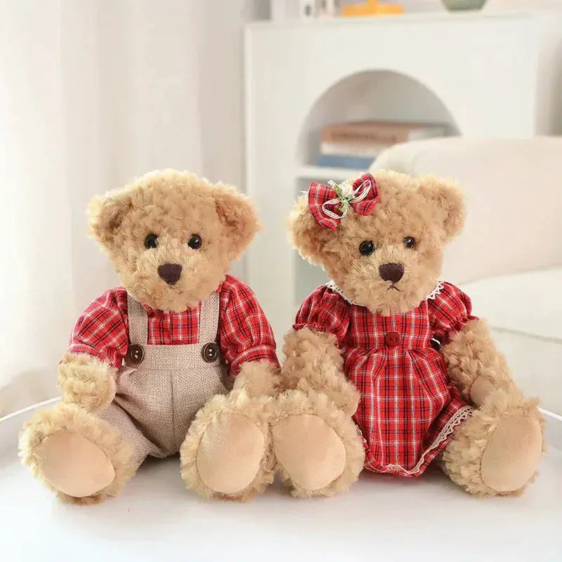 Two Piece Soft Plush Teddy Bear Stuffed Toy Set 26cm - ToylandEU