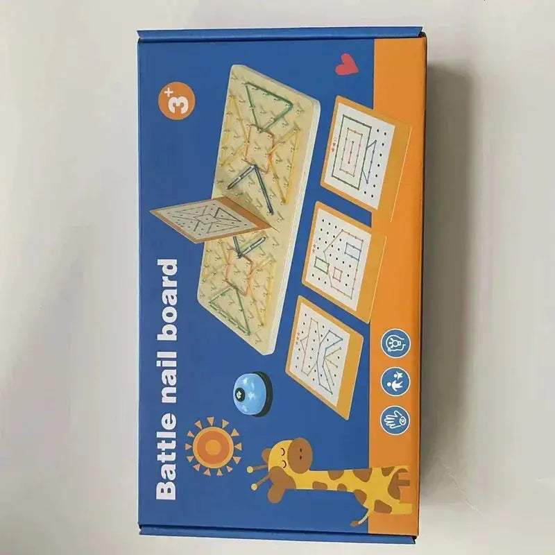 Two Player Wooden Nail Board Geometric Puzzle For Kids - ToylandEU