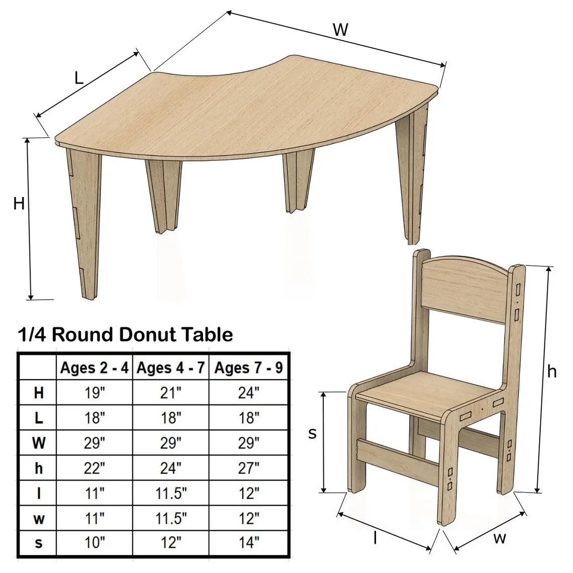 U Shape Table | Set of 4 Chairs | Toylandeu™