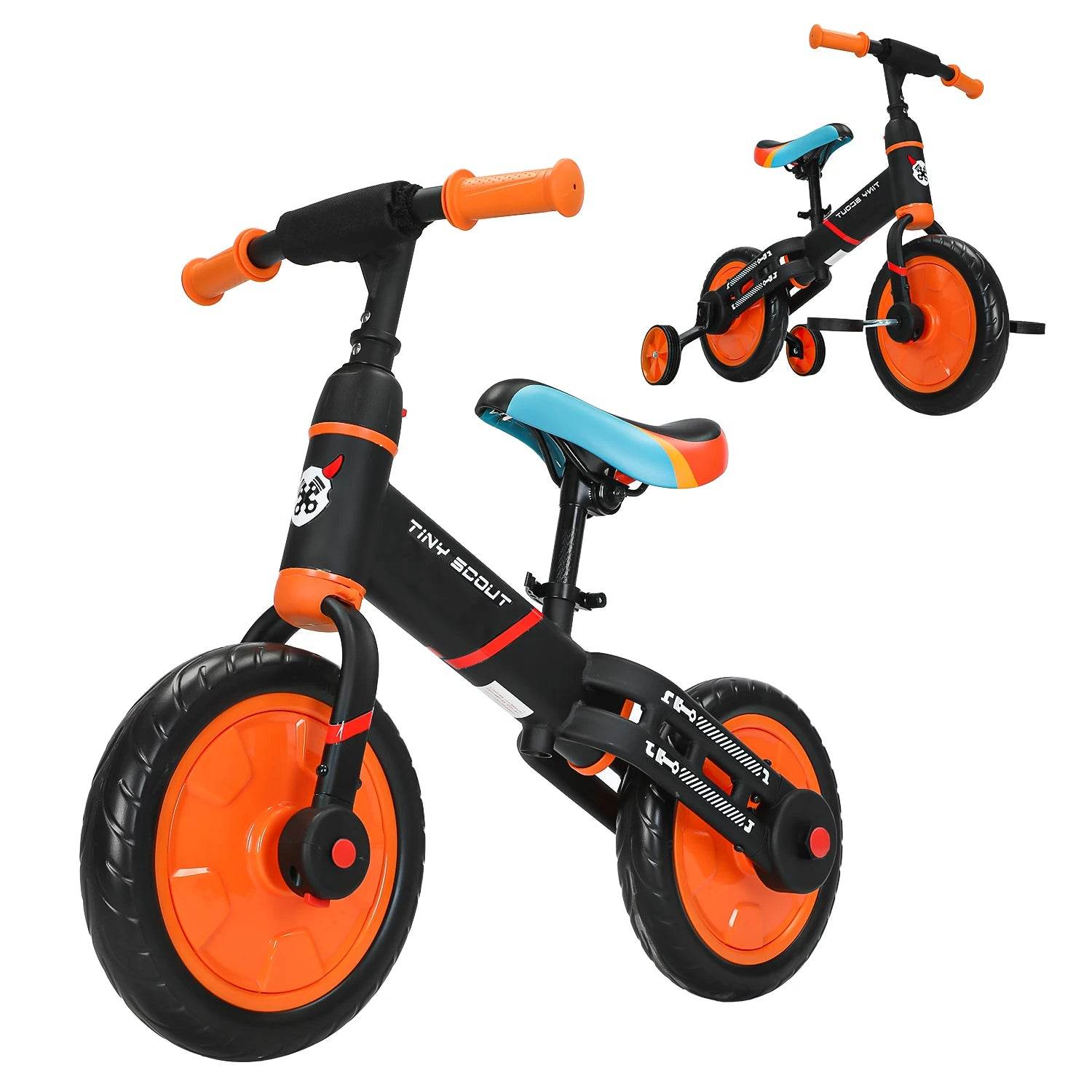 UBRAVOO 4-in-1 Adjustable Balance Bike for Kids Aged 3-5 with Optional Support Wheels and Pedals, Model JL102 - ToylandEU