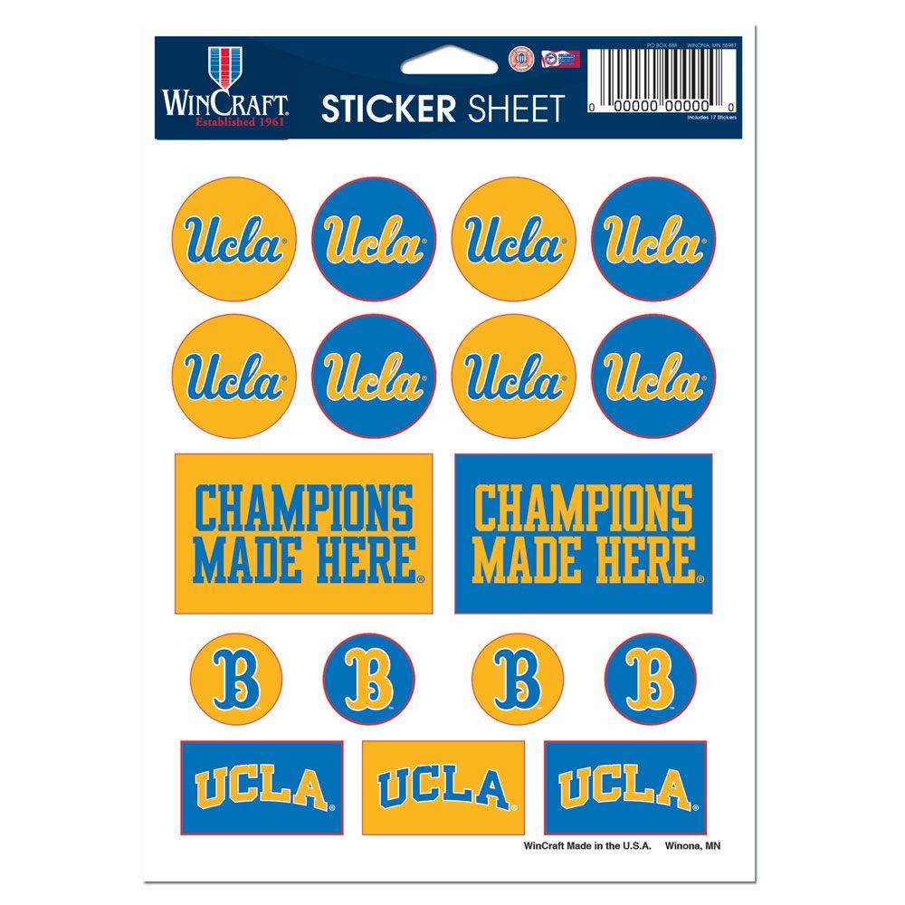 UCLA Bruins Decal Sheet 5x7 Vinyl Sticker Pack Easy Peel - ToylandEU