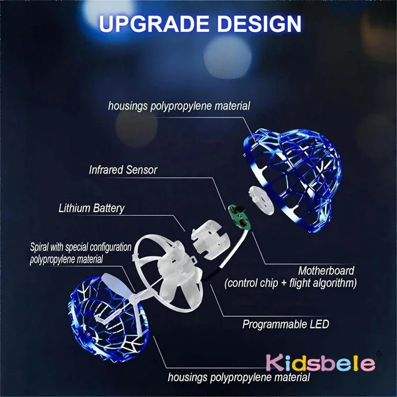 UFO Shape Flying Ball Toy With Intelligent Sensor 9.5 Cm Plastic - ToylandEU