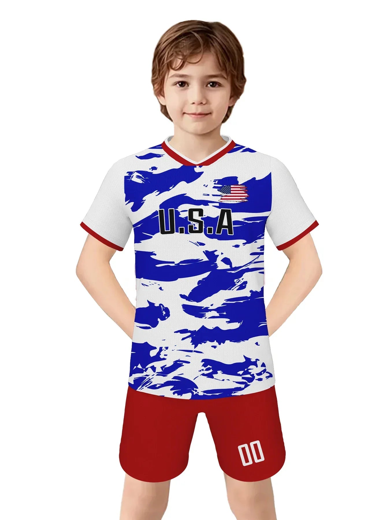 USA Kids Custom Soccer Jersey With Printed Name And Number - ToylandEU