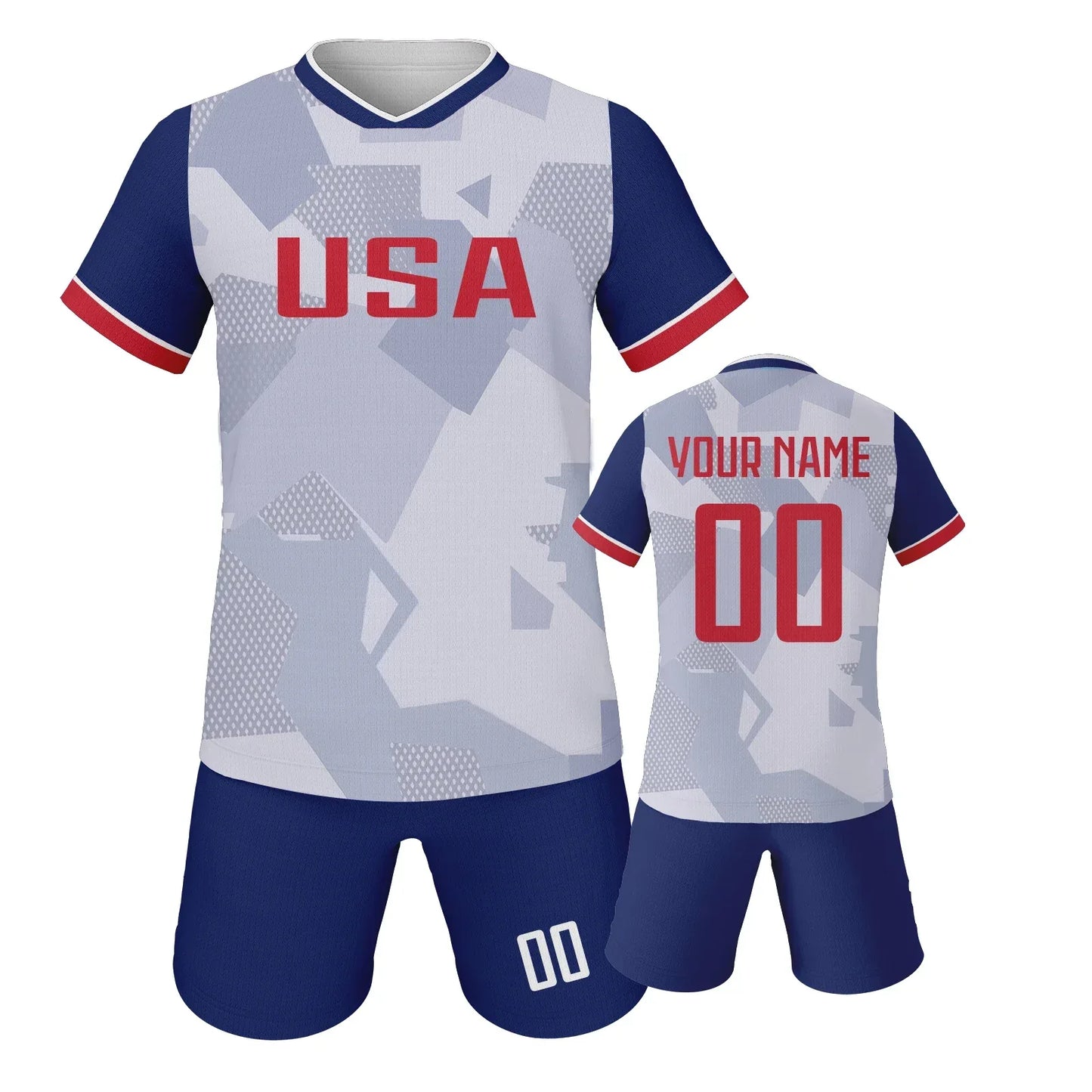 USA Kids Custom Soccer Jersey With Printed Name And Number - ToylandEU
