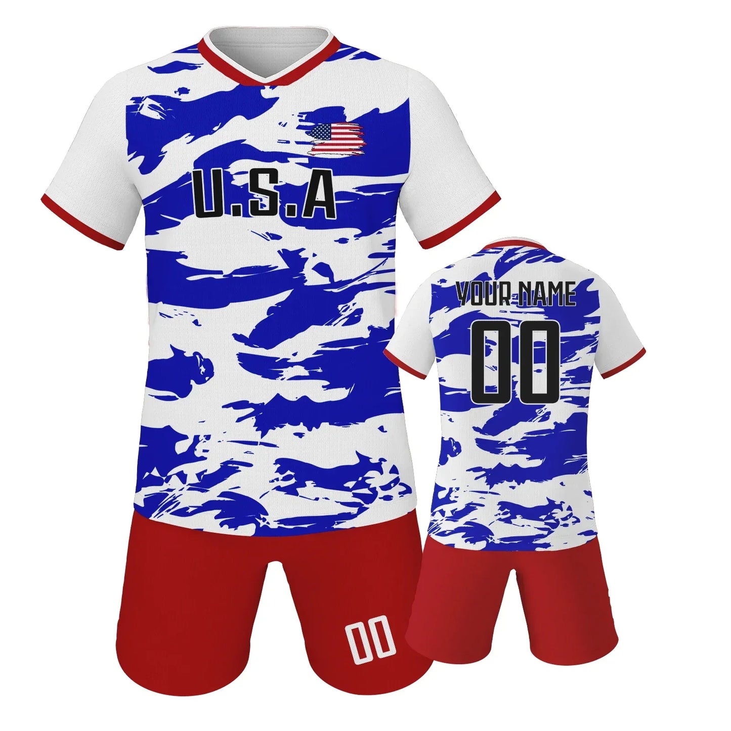 USA Kids Custom Soccer Jersey With Printed Name And Number - ToylandEU